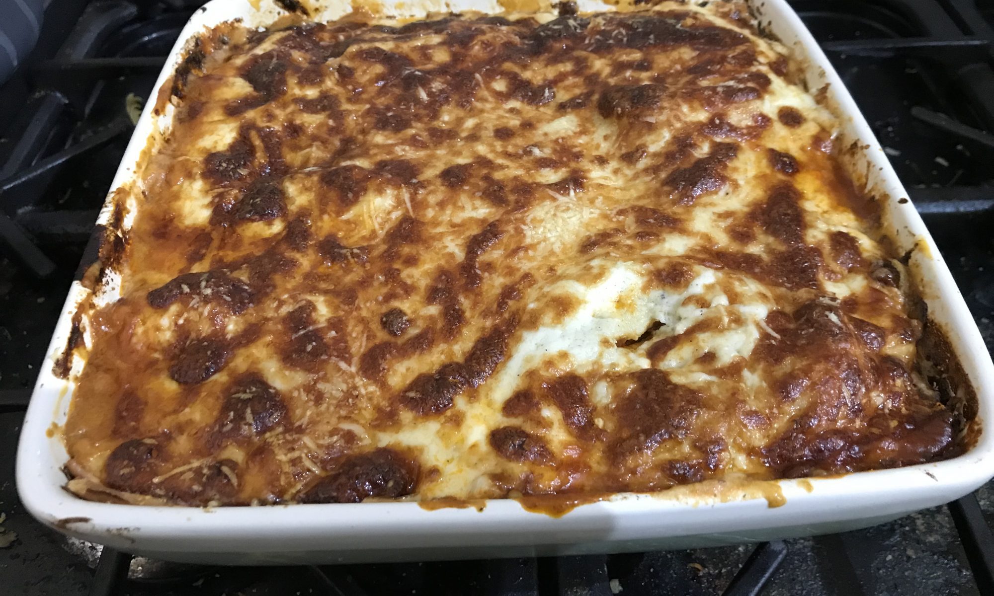 A beautiful dish of homemade lasagne.
