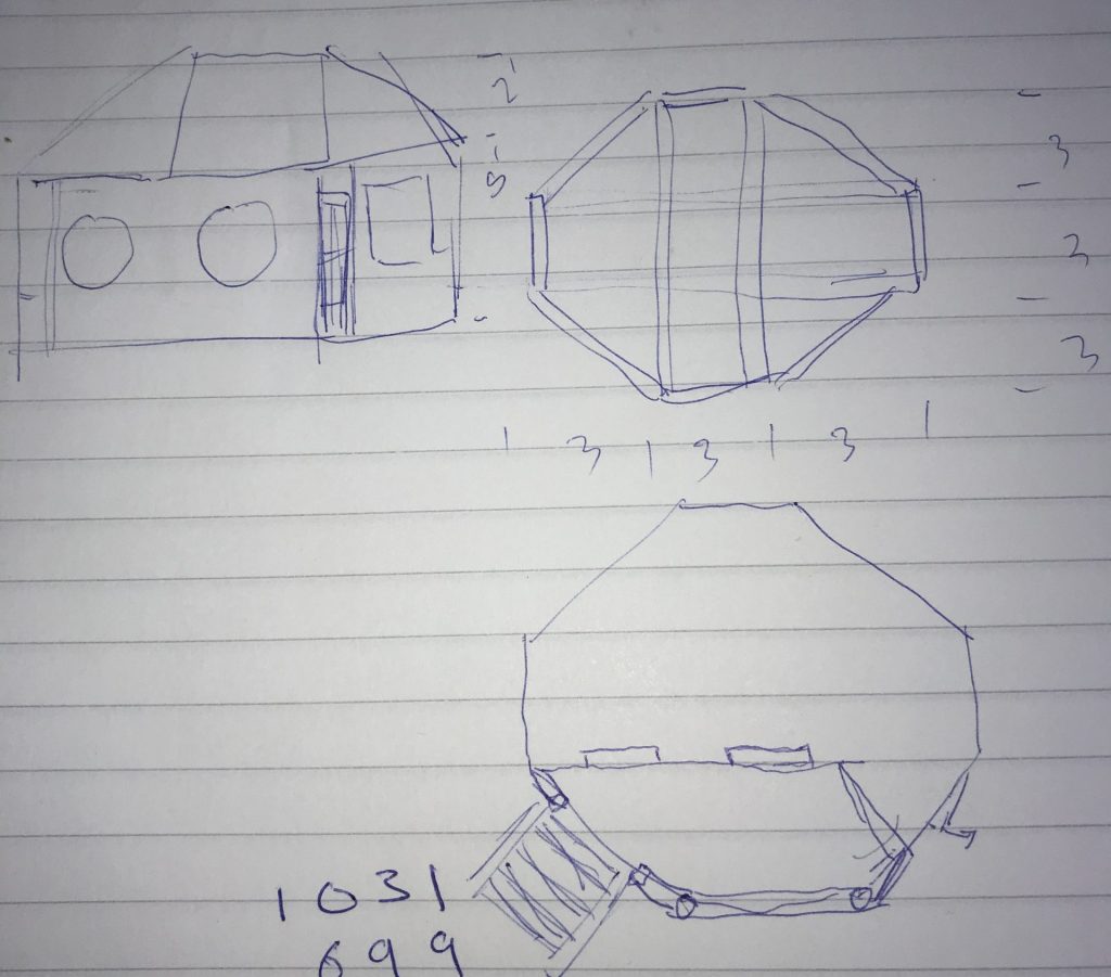 Hand drawing of a tree house concept