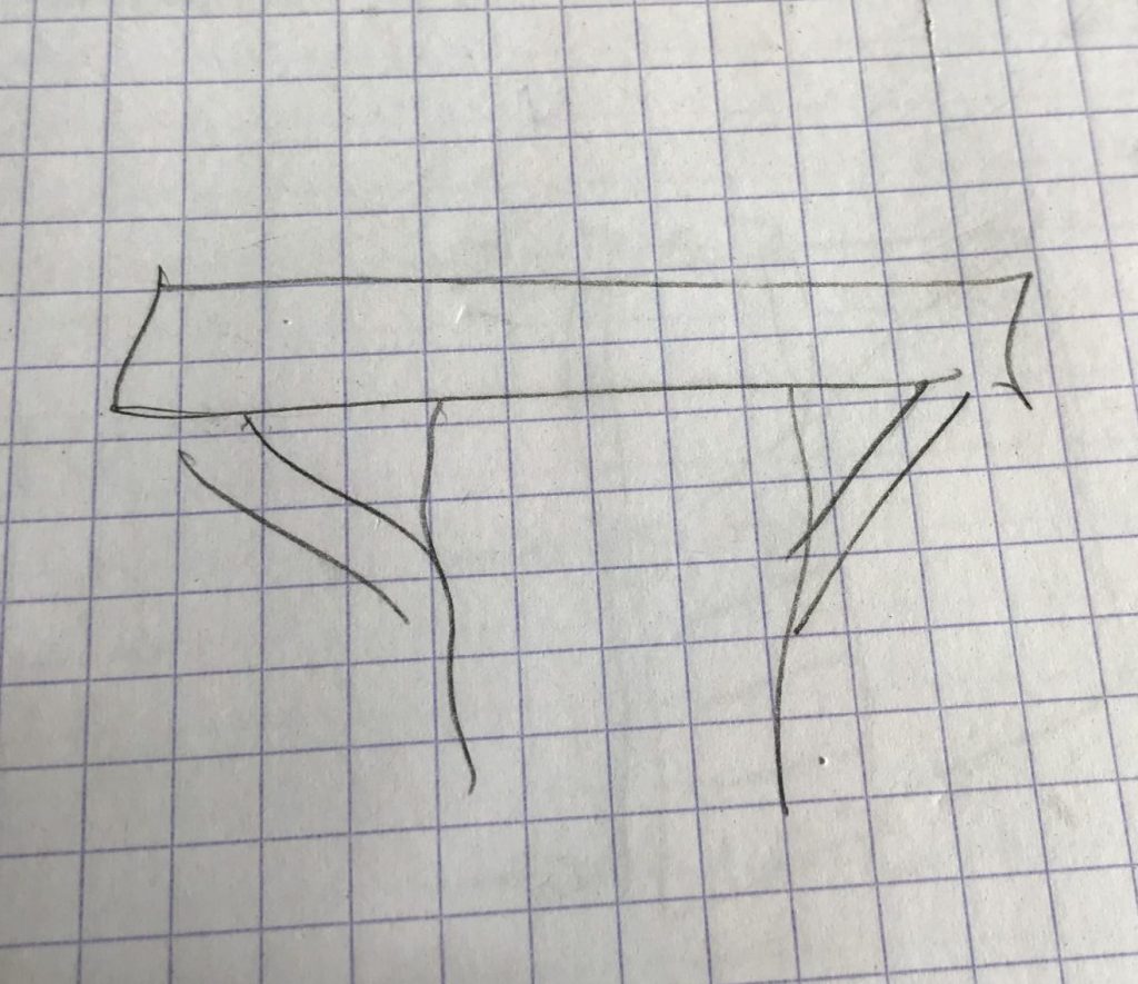 Hand drawn idea for deck supports.