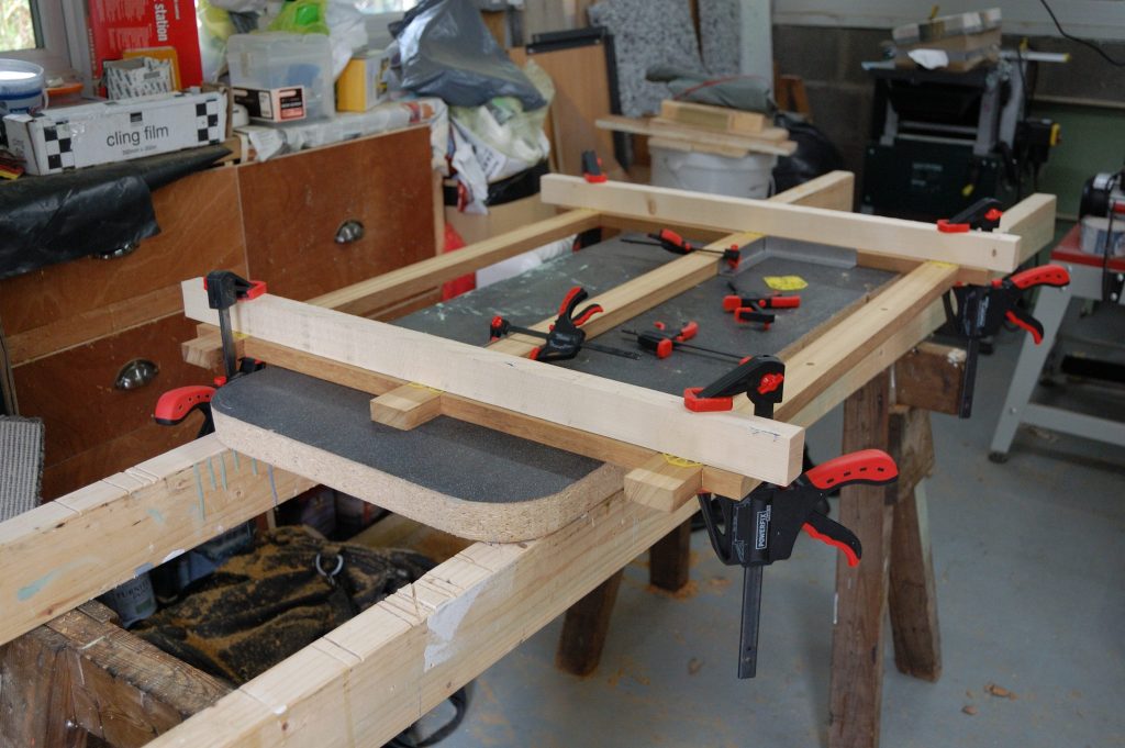 Pan Rack assembled and clamped for glue up.