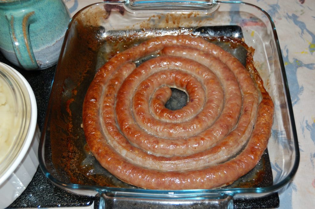 A cuumberland style spiralled sausage
