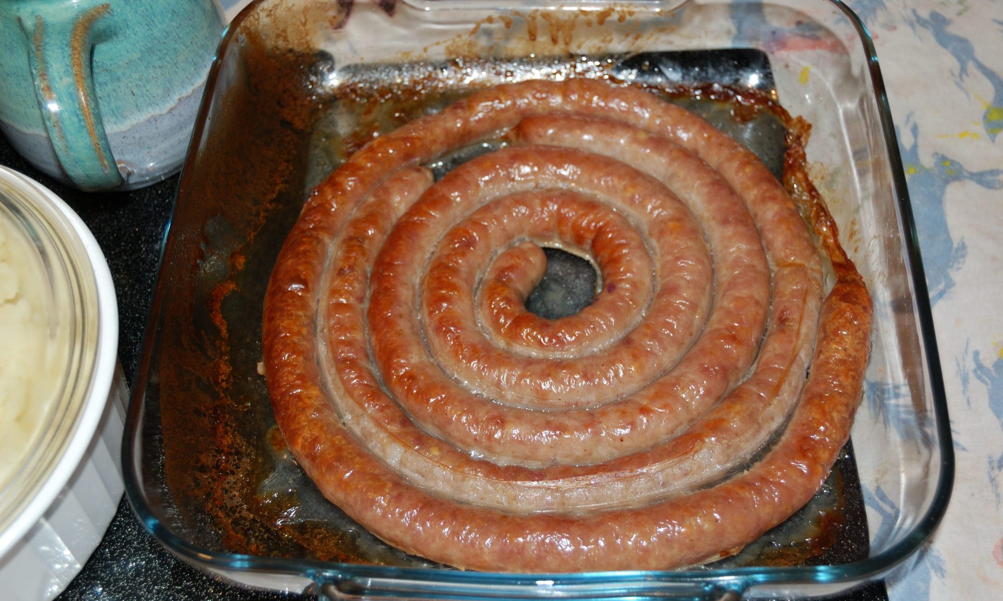 A cuumberland style spiralled sausage
