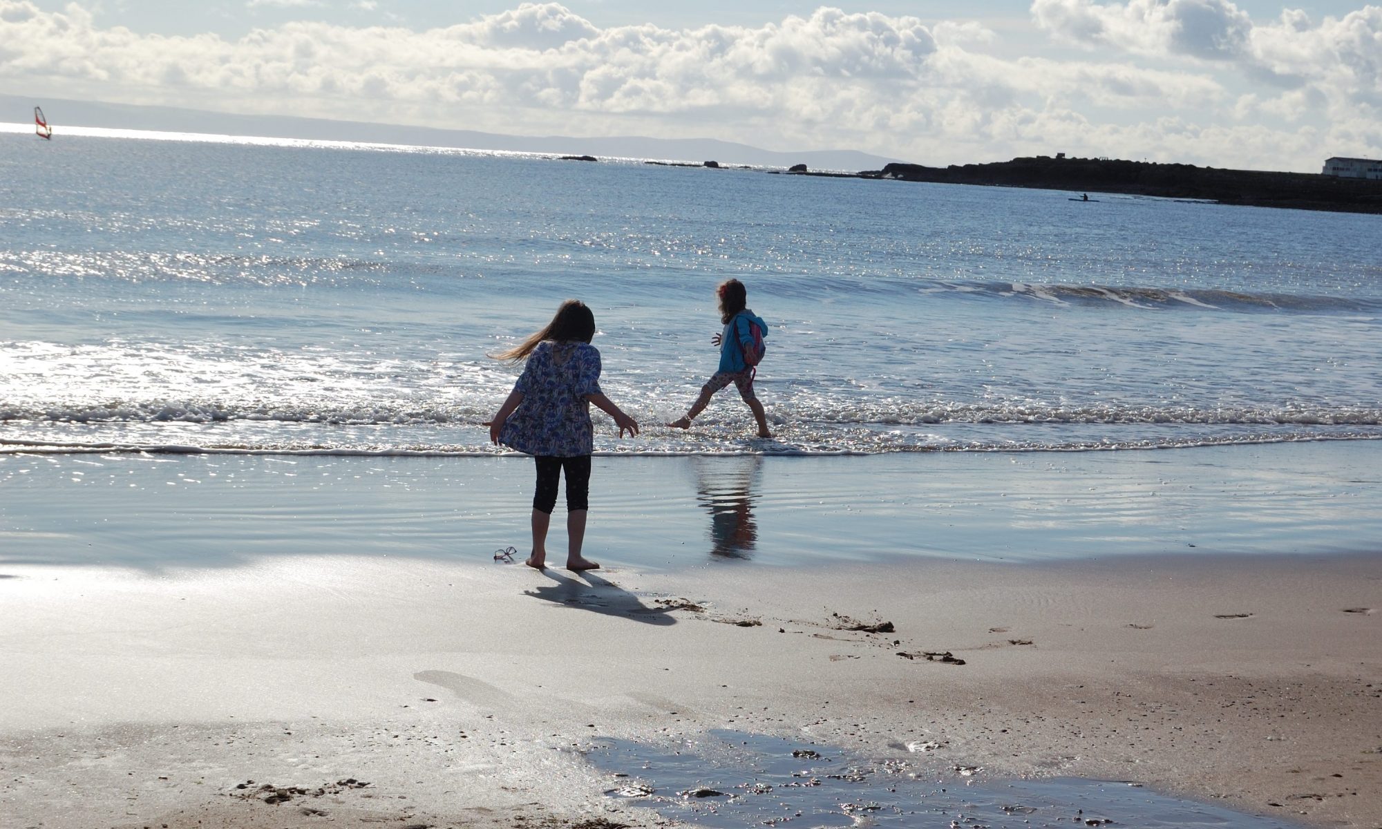 Two monsters playing in the sea.