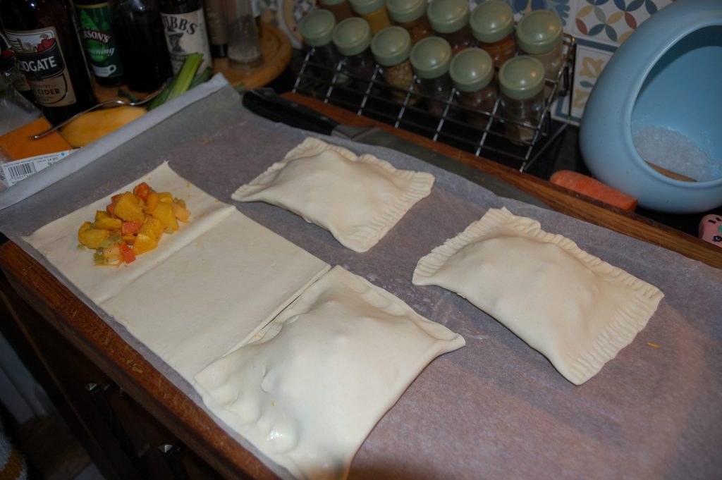 Part complete savoury pasties